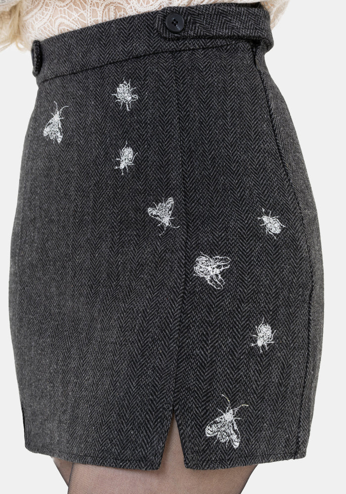 Chrysina Beetle Sequin Embellished Pleated Mini Skirt