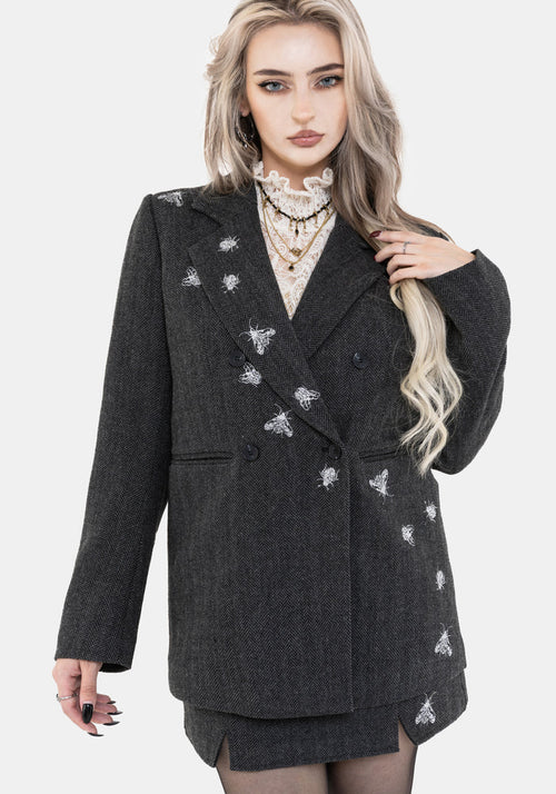 Chrysina Beetle Sequin Embellished Relaxed Blazer
