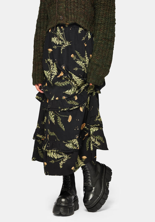 Cimora Dandelion Ruffle Midaxi Skirt