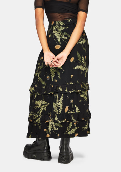 Cimora Dandelion Ruffle Midaxi Skirt