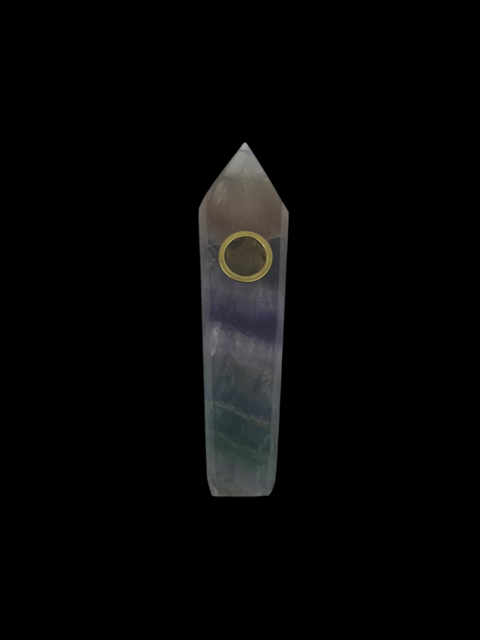 Obsidian Crystal Hand Pipe made from premium black stone, offering a unique and durable smoking experience.