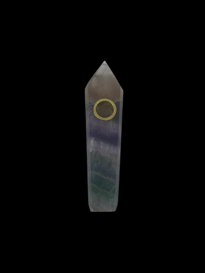 Obsidian Crystal Hand Pipe made from premium black stone, offering a unique and durable smoking experience.