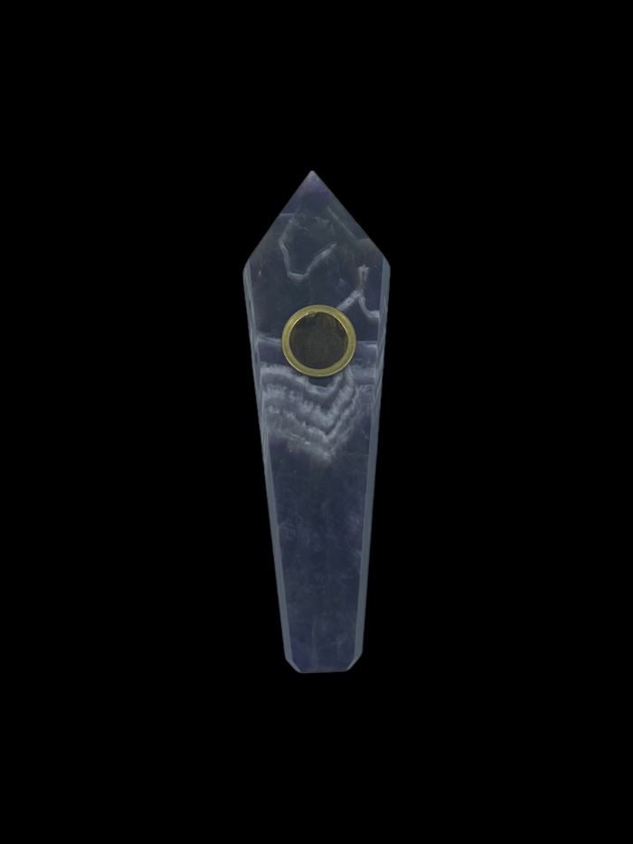 Green Aventurine Crystal Hand Pipe crafted from natural minerals for a stylish and portable smoking solution.