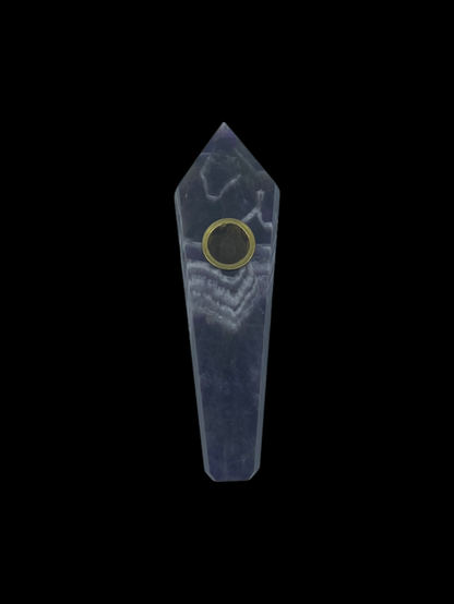 Green Aventurine Crystal Hand Pipe crafted from natural minerals for a stylish and portable smoking solution.
