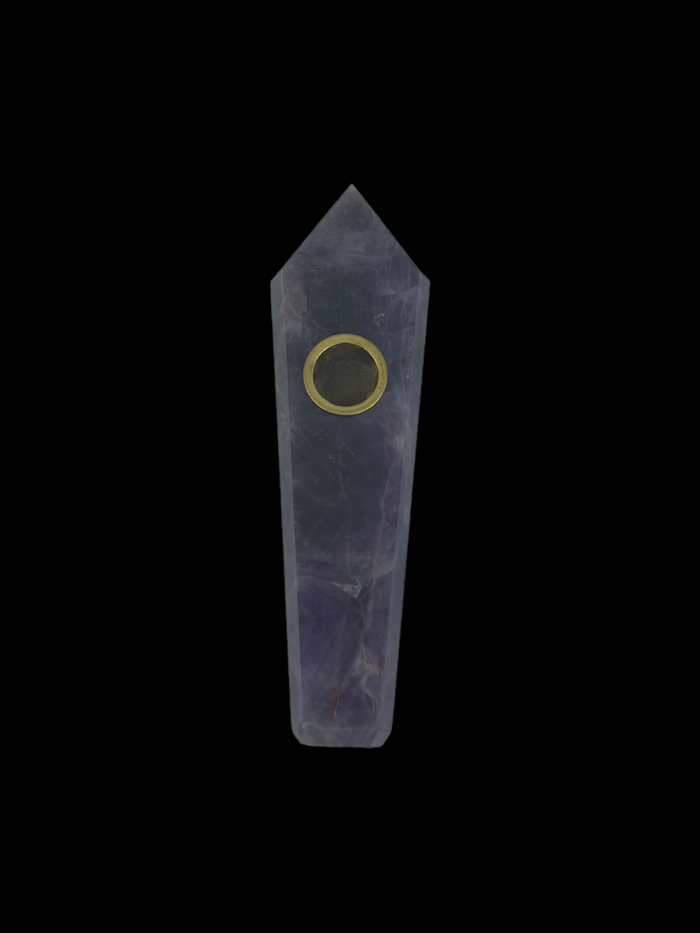Tiger Eye Crystal Hand Pipe with a polished surface, offering a stylish and compact smoking solution.