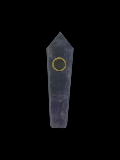 Tiger Eye Crystal Hand Pipe with a polished surface, offering a stylish and compact smoking solution.