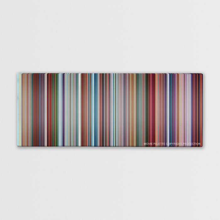 Despicable Me movie barcode canvas print, the whole film as stripes of color