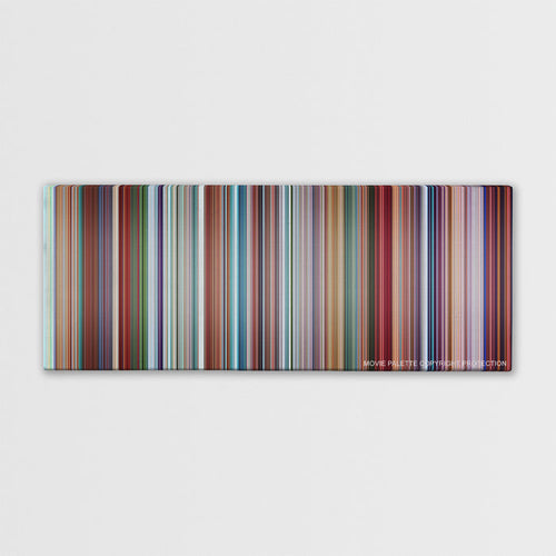 Despicable Me movie barcode canvas print, the whole film as stripes of color