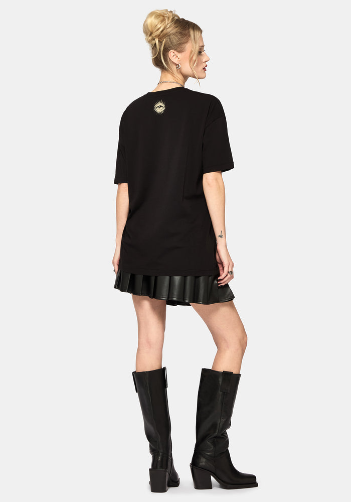 Elise Zodiac Celestial Print Oversized T-Shirt