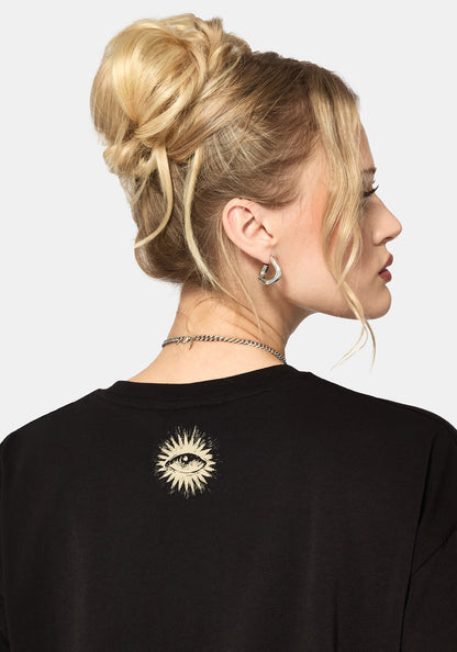 Elise Zodiac Celestial Print Oversized T-Shirt