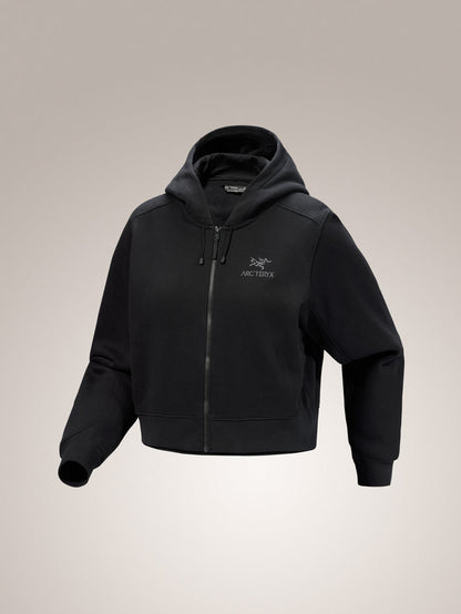 Emblem Fleece Full Zip Crop Hoody Women's