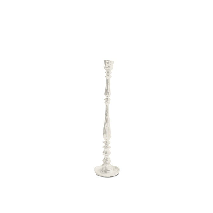 Beatriz Ball Encanto Crosby Medium Candlestick Holder — Single cream candle holder isolated on white