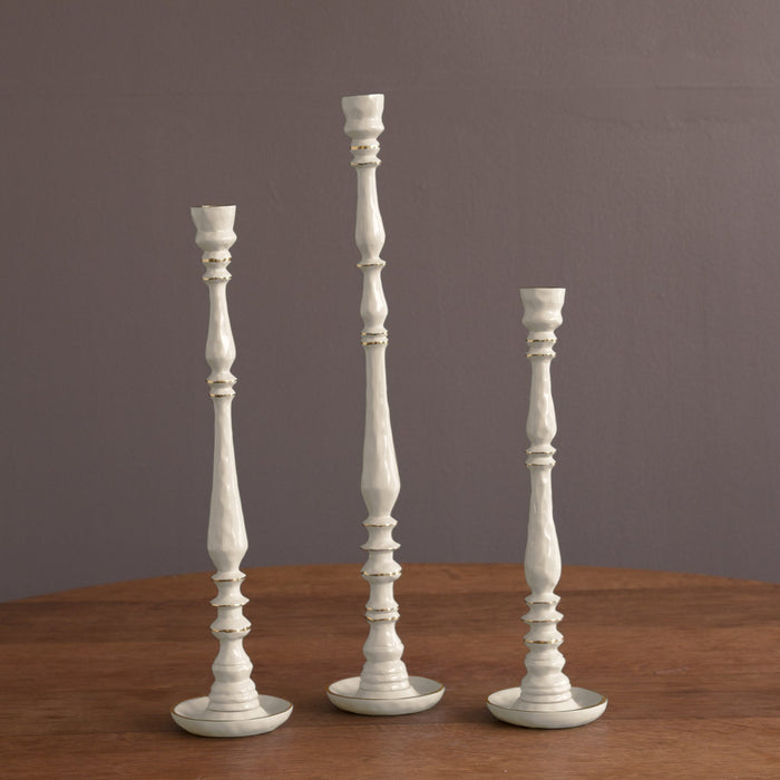 Beatriz Ball Encanto Crosby Medium Candlestick Holder — Three Crosby sizes shown together, other sizes separate