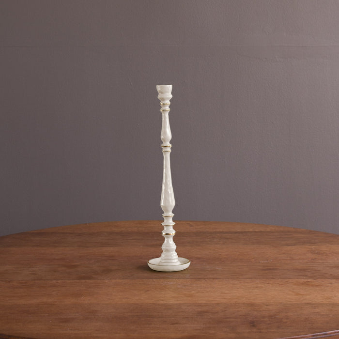 Beatriz Ball Encanto Crosby Medium Candlestick Holder — Single medium holder on a wooden surface
