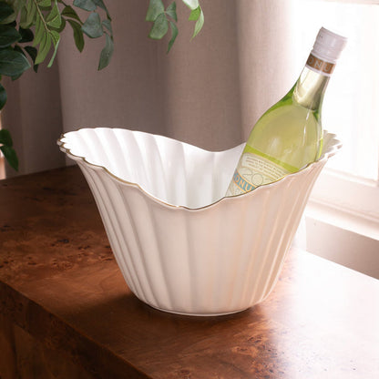 Beatriz Ball Encanto Vienna Large Ice Bucket Cream and White — Holding an illustrative bottle, not included