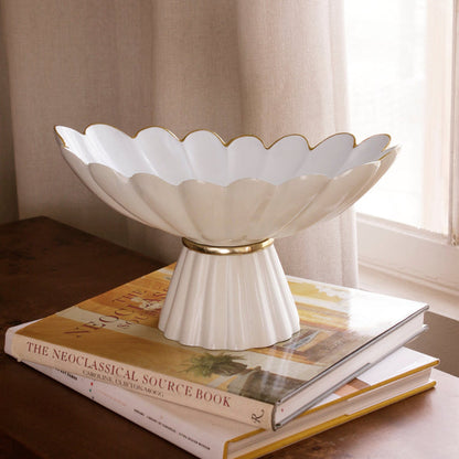 Beatriz Ball Encanto Vintage Hermes Pedestal Cream and White — Empty pedestal on books