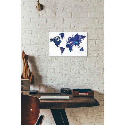 Epic Graffiti 'Hearts World Map 3' by Irena Orlov, Giclee Canvas Wall Art