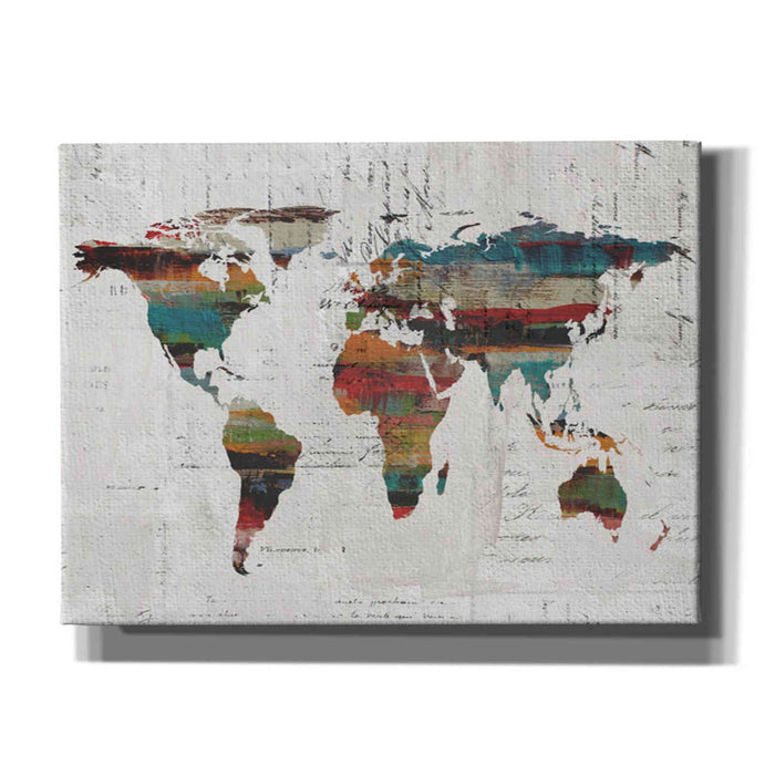 Epic Graffiti 'Painted World Map IV' by Irena Orlov, Giclee Canvas Wall Art