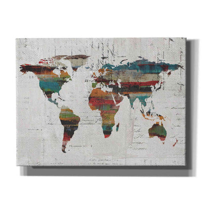Epic Graffiti 'Painted World Map IV' by Irena Orlov, Giclee Canvas Wall Art