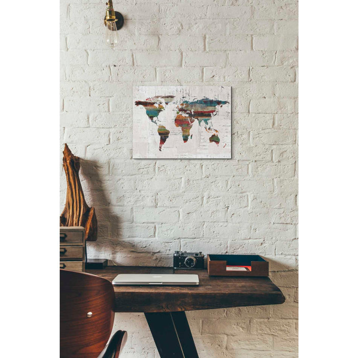 Epic Graffiti 'Painted World Map IV' by Irena Orlov, Giclee Canvas Wall Art