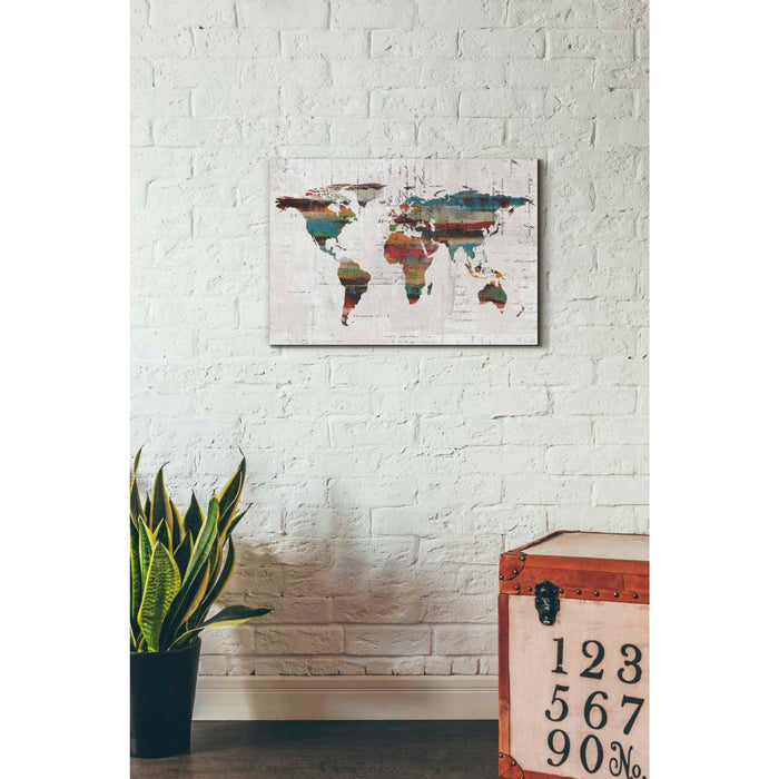 Epic Graffiti 'Painted World Map IV' by Irena Orlov, Giclee Canvas Wall Art