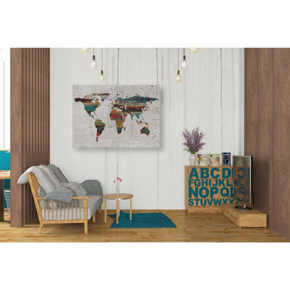 Epic Graffiti 'Painted World Map IV' by Irena Orlov, Giclee Canvas Wall Art