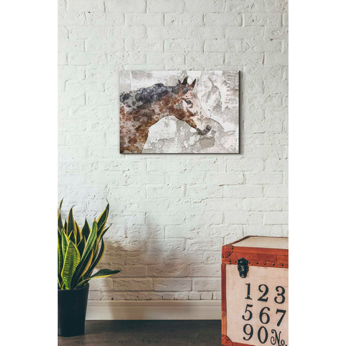 Epic Graffiti 'Rustic Brown Horse' by Irena Orlov, Giclee Canvas Wall Art