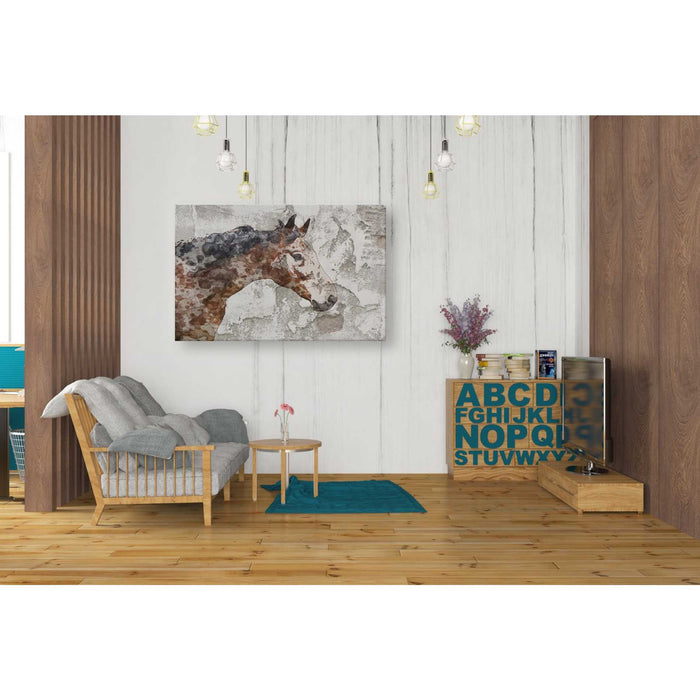 Epic Graffiti 'Rustic Brown Horse' by Irena Orlov, Giclee Canvas Wall Art