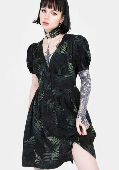 Fernery Button Up Corset Mini Dress