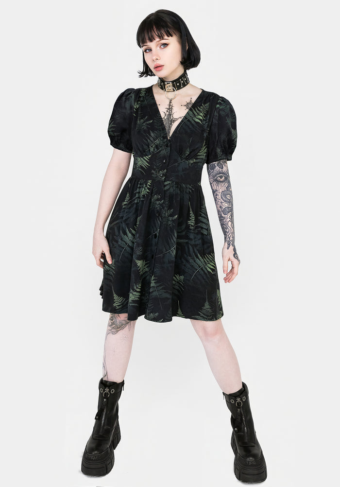 Fernery Button Up Corset Mini Dress