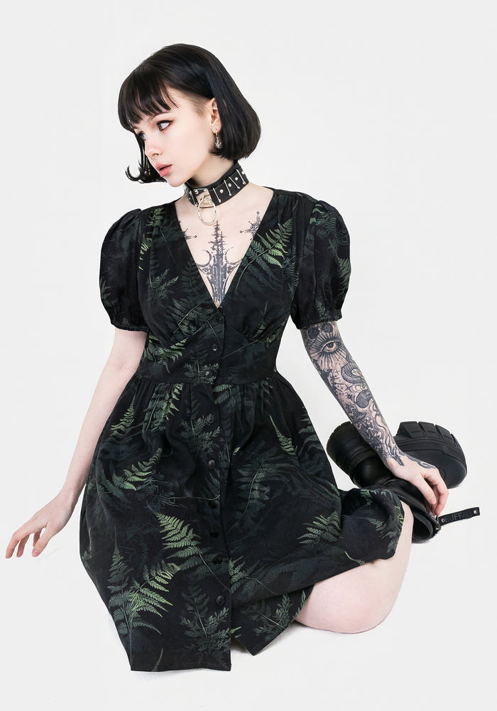 Fernery Button Up Corset Mini Dress