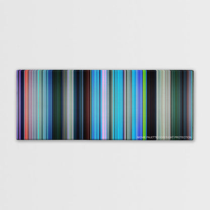 Finding Nemo color palette canvas print: thousands of thin vertical stripes of color