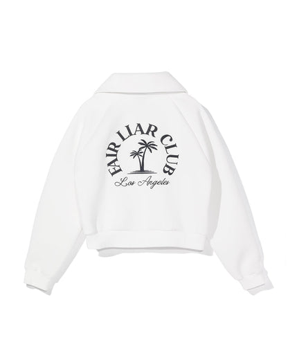 [FLC] PALM TREE QUARTER ZIP PULLOVER (ivory)