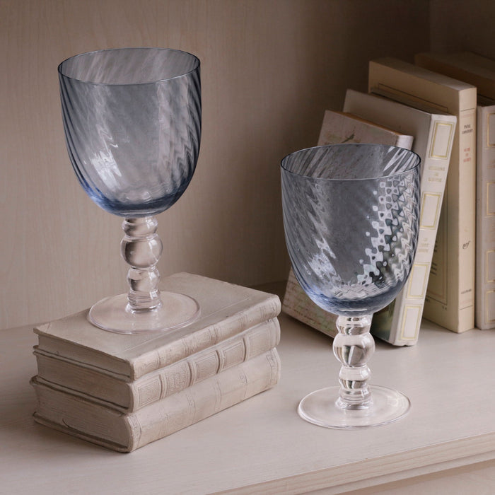 Beatriz Ball Glass French Swirl All Purpose — Large and smaller French Swirl glasses shown together