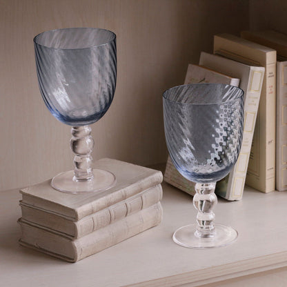 Beatriz Ball Glass French Swirl All Purpose — Large and smaller French Swirl glasses shown together