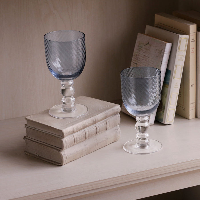 Beatriz Ball Glass French Swirl Wine — Smaller wine and larger all-purpose glasses shown together