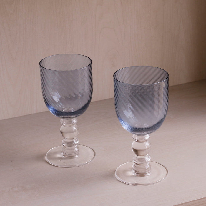 Beatriz Ball Glass French Swirl Wine — Two different French Swirl sizes shown together