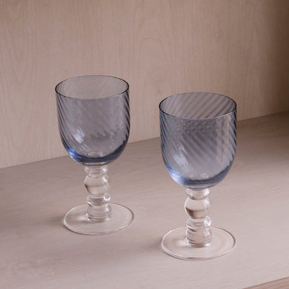 Beatriz Ball Glass French Swirl Wine — Two different French Swirl sizes shown together