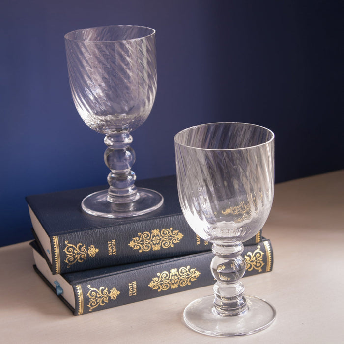 Beatriz Ball Glass French Swirl Wine — Smaller wine and larger all-purpose glasses shown together