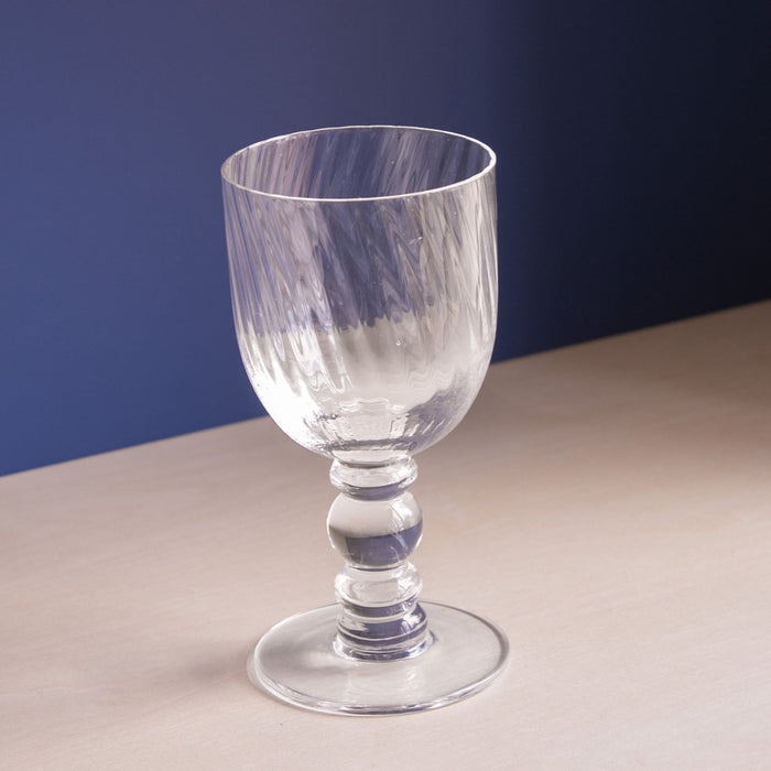 Beatriz Ball Glass French Swirl Wine — Single wine glass showing the spiral optic bowl