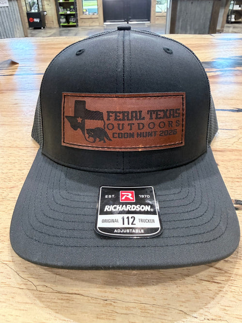 FTO 2026 Coon Hunt Black Richardson Hat - Leather Patch