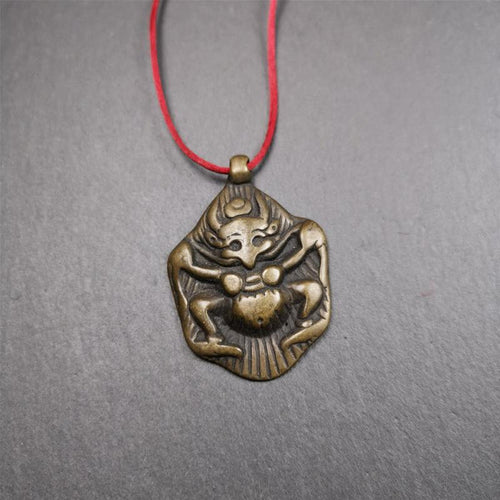 Garuda Amulet - 1.9" - Tibetan Buddhist amulet, front view