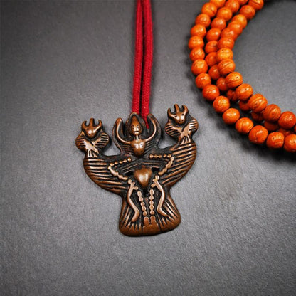 Garuda Amulet - 2.24" - Tibetan Buddhist amulet, detailed view