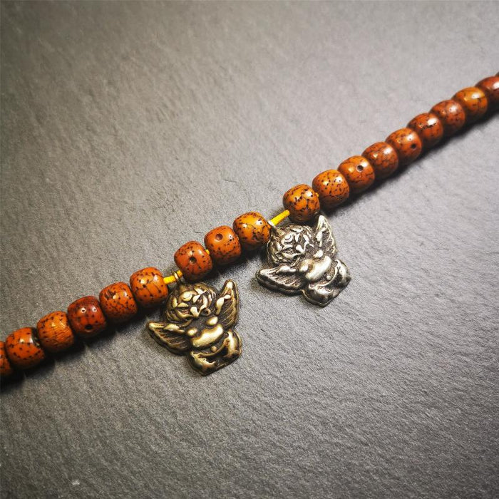 Garuda Amulet Pendant- 0.8" - Tibetan Buddhist amulet, front view
