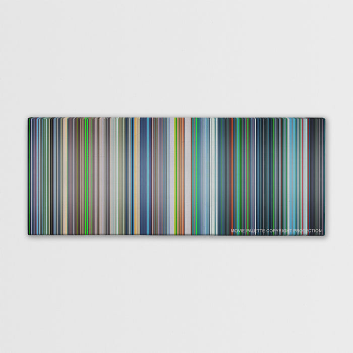 Ghost in the Shell color palette canvas print: thousands of thin vertical stripes of color