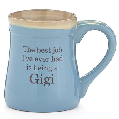 Gigi Message 18 oz. Blue Porcelain Mug Back