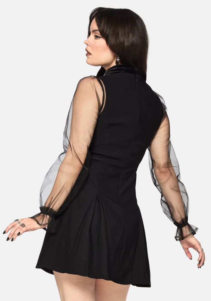 Glasmere Godet Snake Brooch Mini Dress