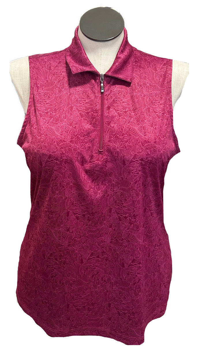 Greg Norman Women's Print Sleevless Golf Polo Size XL MSP$75