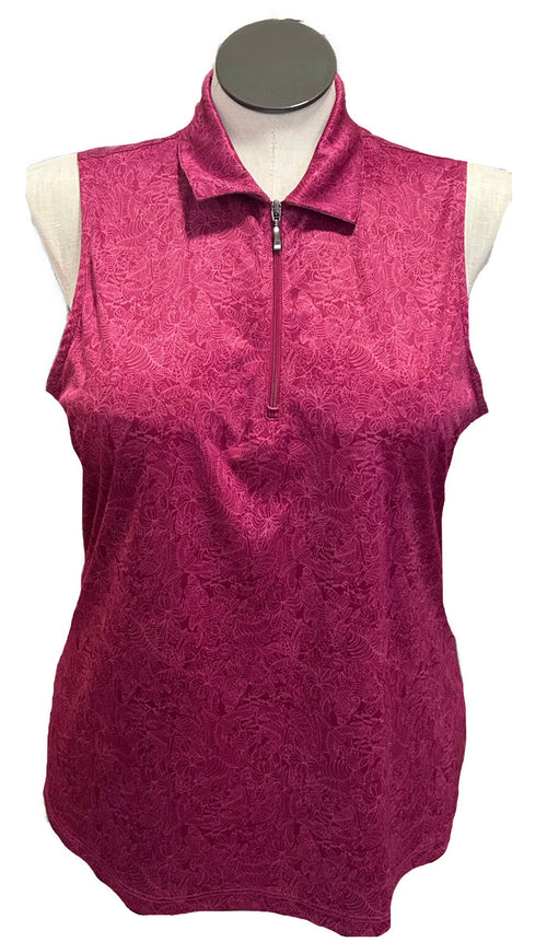 Greg Norman Women's Print Sleevless Golf Polo Size XL MSP$75