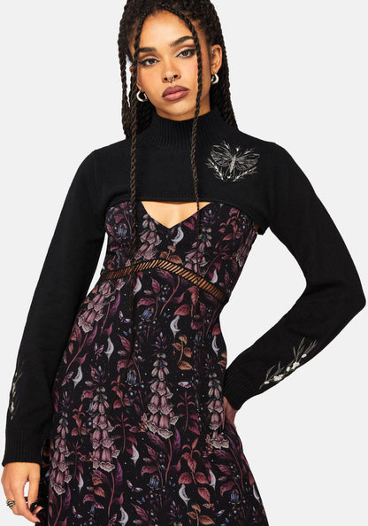 Griffinfly Embroidered Extreme Crop Knit Jumper